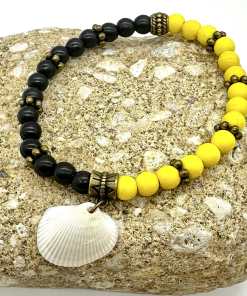 Alternative view of Black and Yellow Teams Shell Bracelet