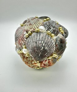 Grey Scallop Shell Decorative Orb 3
